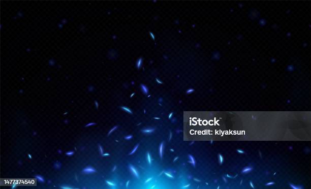 Fire/flying Effect Blue Fire Effect With Flying Light Sparks Stock Illustration - Download ...