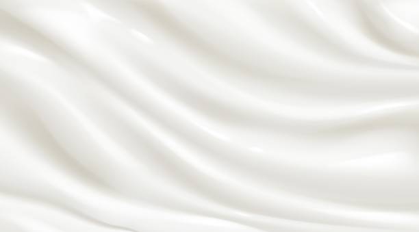 illustrations, cliparts, dessins animés et icônes de texture de la surface du yogourt blanc, du lait ou de la crème - crème sucrée