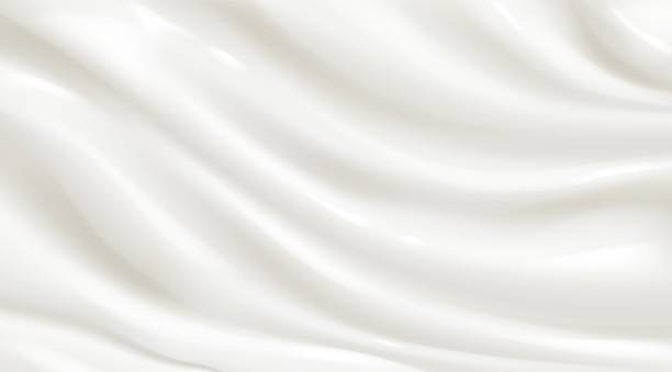 illustrazioni stock, clip art, cartoni animati e icone di tendenza di consistenza della superficie dello yogurt bianco, del latte o della crema - cream