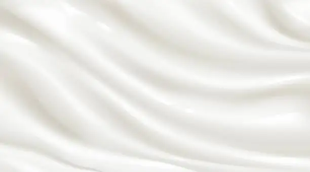 Vector illustration of Texture of white yogurt, milk or cream surface