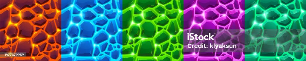 Lava Pattern Bg Vector Volcanic Lava And Stone Textures Seamless Pattern Stock Illustration ...