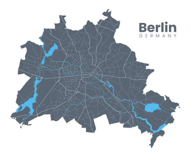 ilustrações de stock, clip art, desenhos animados e ícones de berlin - the capital of germany. city map. - berlin