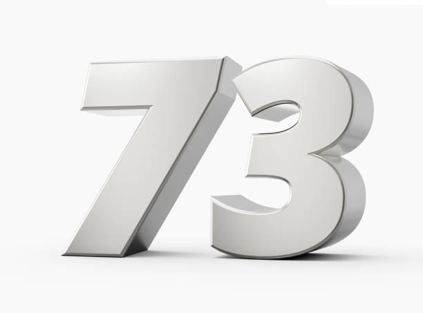 istock Silver 3d numbers 73 Seventy Three . Isolated white background 3d illustration 1477391260
