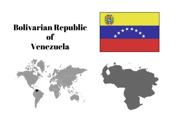 Vector illustration of Bolivarian Republic of Venezuela flag