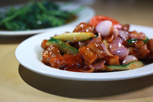 Traditional Cantonese Style Cuisine Sweet and Sour Pork