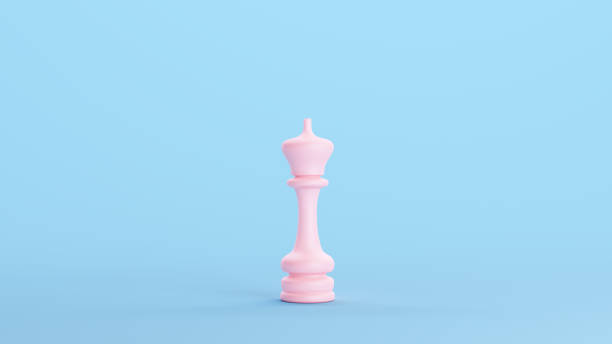 istock Pink Chess Piece King Strategy Game Traditional Competition Object Kitsch Blue Background 1477397998