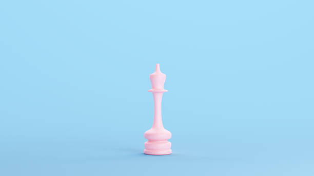 istock Pink Chess Piece Queen Strategy Game Traditional Competition Object Kitsch Blue Background 1477398599