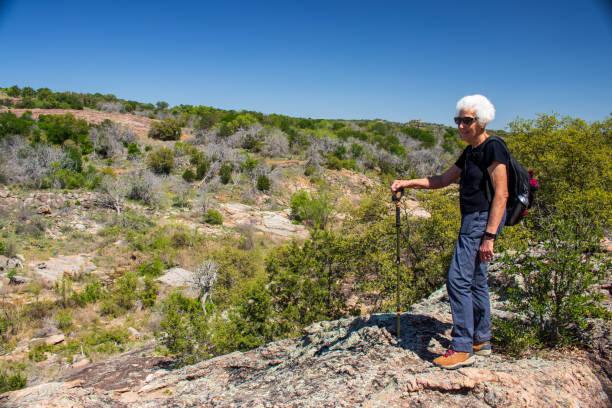 istock Active Senior standing on an overlook  looking at the scenery 1477410243