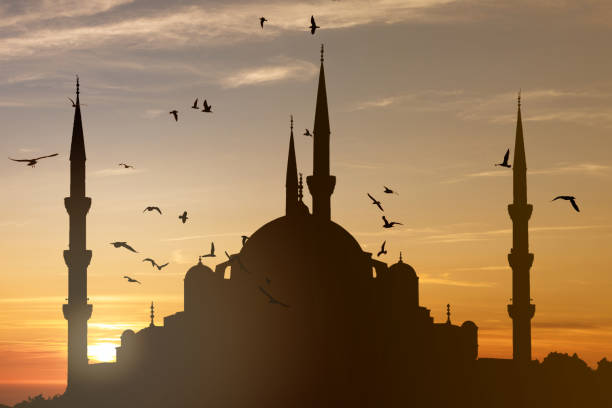 Scenic silhouette view of Mosque