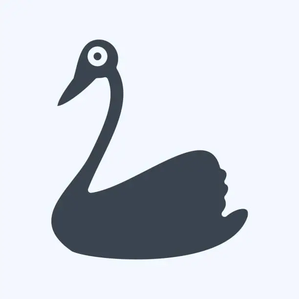 Vector illustration of Icon Swan. related to Domestic Animals symbol. simple design editable. simple illustration