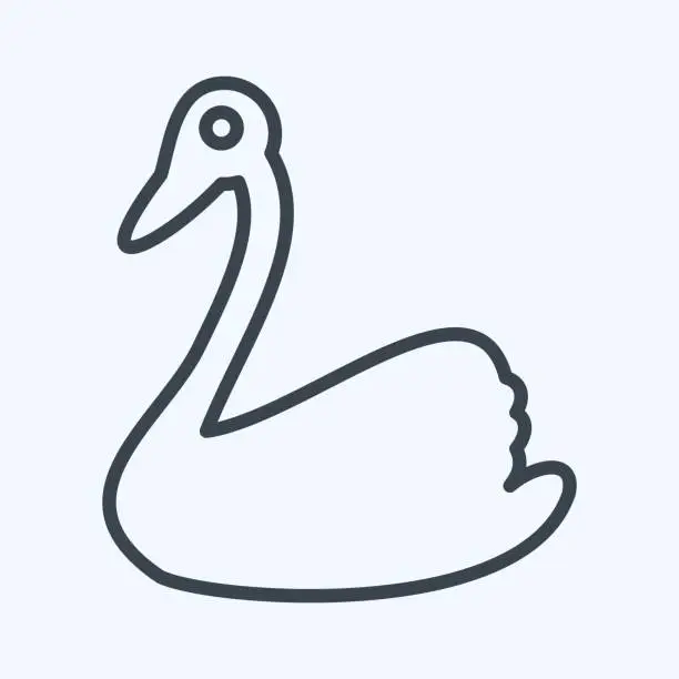 Vector illustration of Icon Swan. related to Domestic Animals symbol. simple design editable. simple illustration