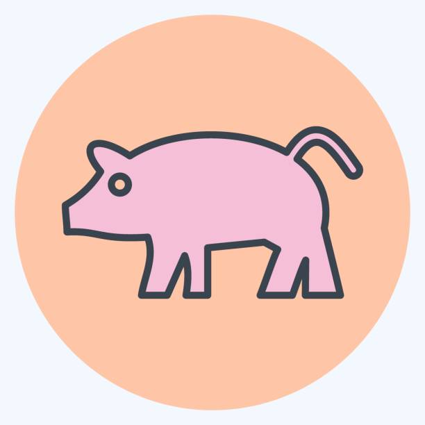 ikona świnia. związane z symbolem zwierząt domowych. prosty projekt edytowalny. prosta ilustracja - piggy bank symbol finance black stock illustrations