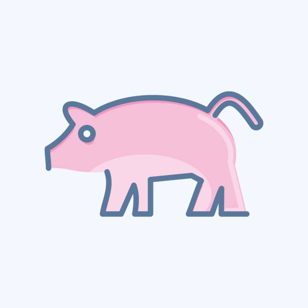 ikona świnia. związane z symbolem zwierząt domowych. prosty projekt edytowalny. prosta ilustracja - piggy bank symbol finance black stock illustrations