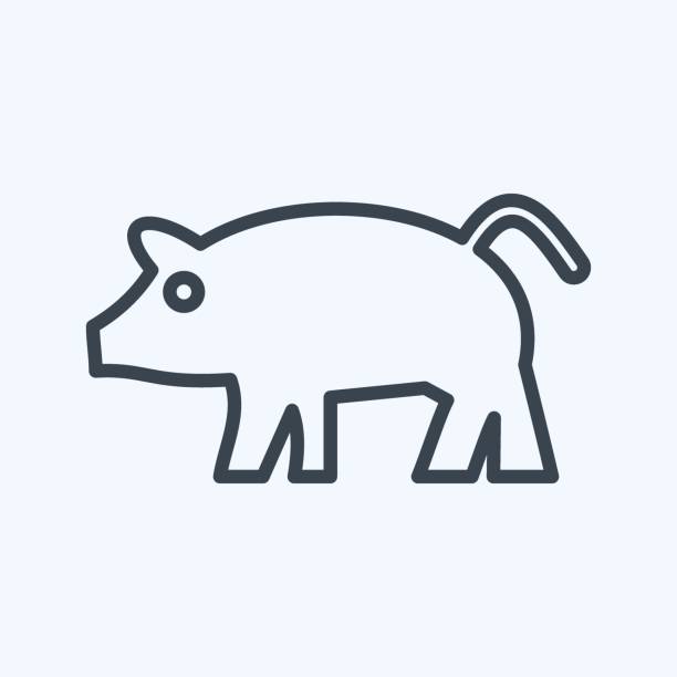 ikona świnia. związane z symbolem zwierząt domowych. prosty projekt edytowalny. prosta ilustracja - piggy bank symbol finance black stock illustrations