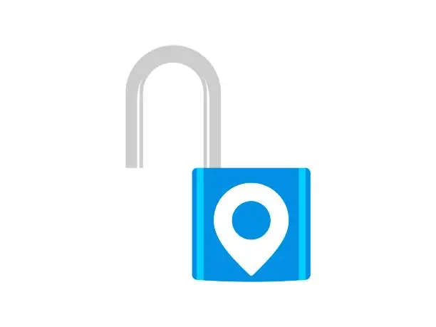 Vector illustration of Padlock with pin location inside