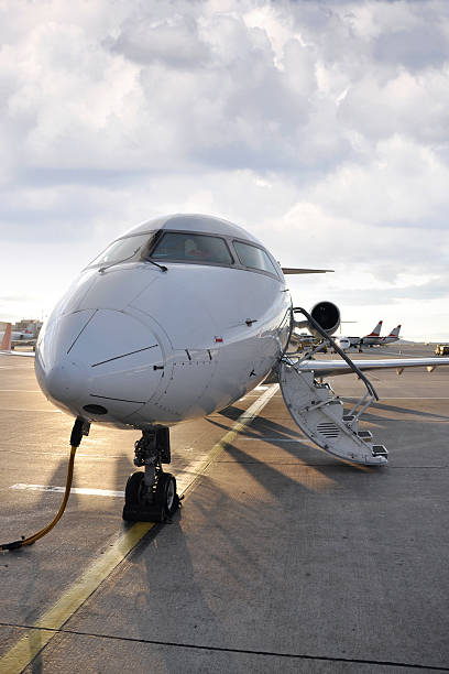 Airplane charging stock photo