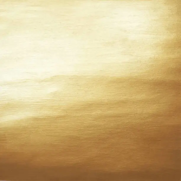 Vector illustration of Hand painted gold background with natural textured effects - abstract illustration with fine lines in vector - surface with visible gentle horizontal brush strokes - paper with light reflections - original template