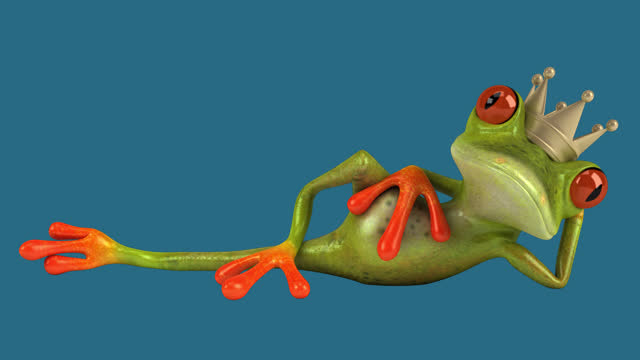 Fun 3D cartoon green frog (with alpha channel included)