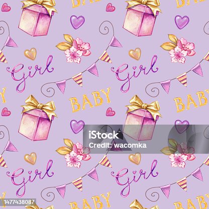 istock watercolor seamless pattern, baby girl, festive birthday background, childish nursery wallpaper 1477438087