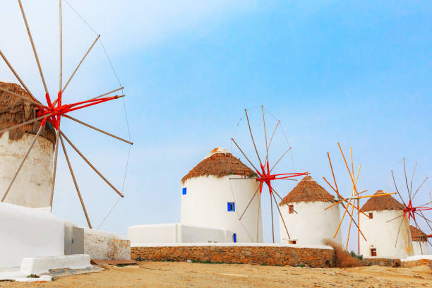 istock Mykonos island windmills in Greece, Cyclades 1477439666