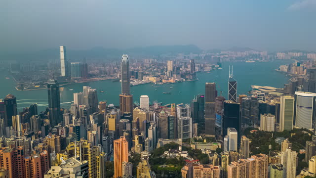 Hyperlapse of Hong Kong urban skyline