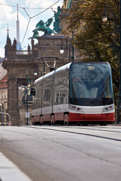 istock Tram public transportation in Praha, Czech republic. 1477444008