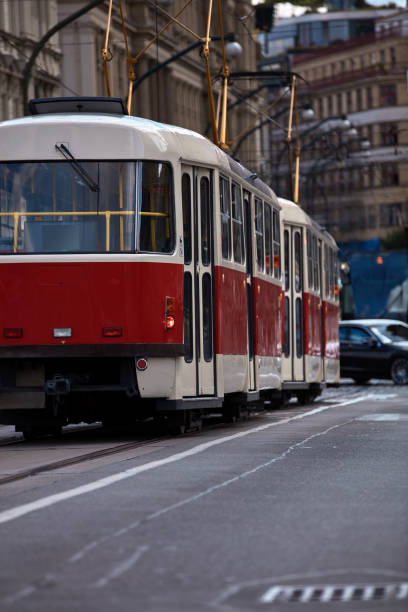 istock Tram public transportation in Praha, Czech republic. 1477444045