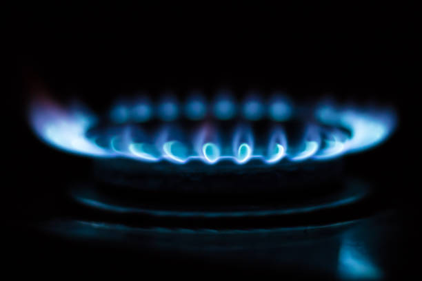 istock Gas stove blue flame 1477444409