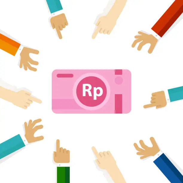 Vector illustration of one hundred thousand rupiah indonesian currency cash payment