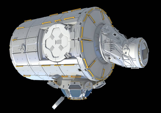 istock Service Module of ISS International Space Station 3D rendering on black background 1477449608