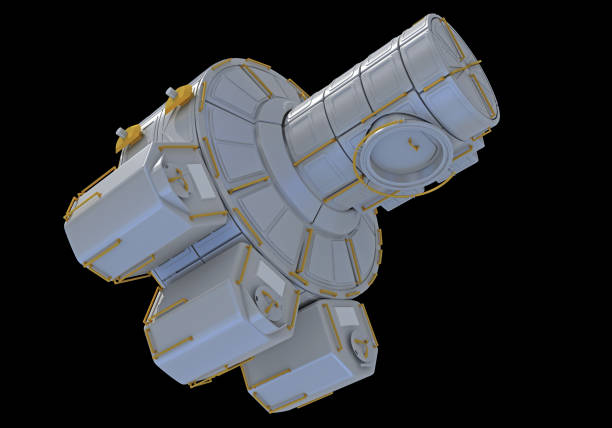 istock Service Module of ISS International Space Station 3D rendering on black background 1477450324