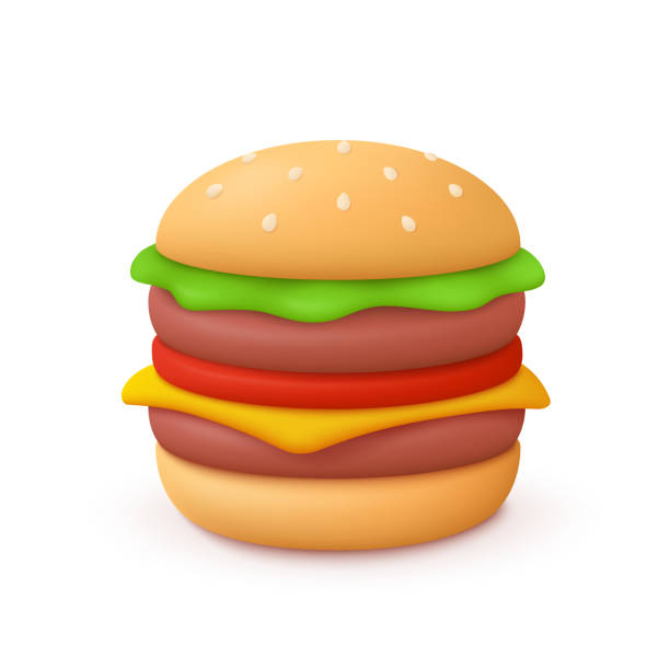 istock Burger, hamburger. Fast food concept. 3d vector icon. Cartoon minimal style. 1477450453
