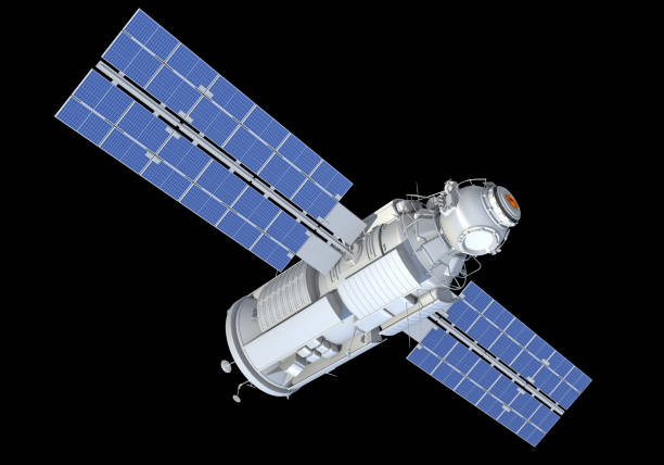 istock Service Module of ISS International Space Station 3D rendering on black background 1477450885