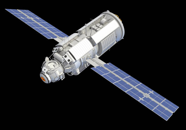 istock Service Module of ISS International Space Station 3D rendering on black background 1477450934