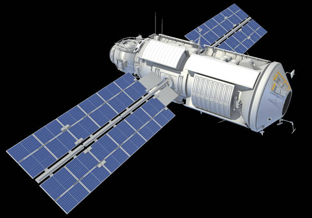 istock Service Module of ISS International Space Station 3D rendering on black background 1477451518