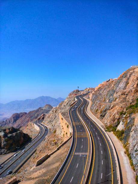 Amazing aerial view of the mountain bends creating beautiful shapes