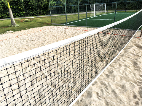 Beach volleyball court installed in the hotel