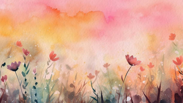 istock Abstract Floral Watercolor Background With Soft Paper Texture 1477460336