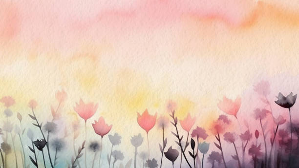 istock Abstract Floral Watercolor Background With Soft Paper Texture 1477460340