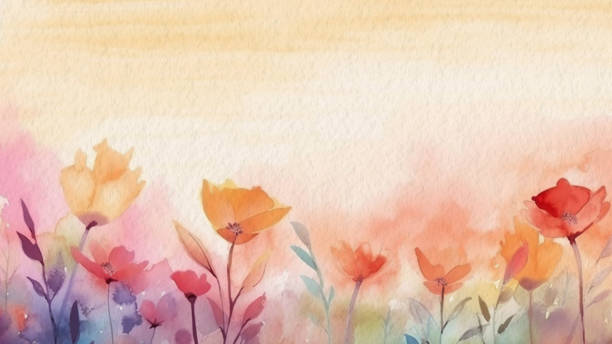istock Abstract Floral Watercolor Background With Soft Paper Texture 1477460342
