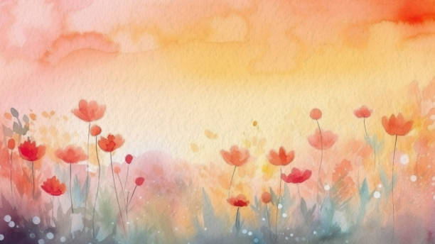istock Abstract Floral Watercolor Background With Soft Paper Texture 1477460467