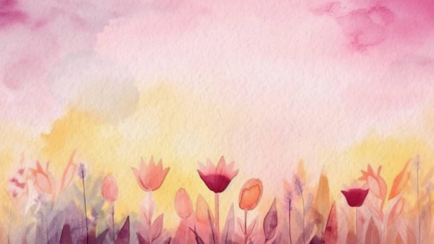 istock Abstract Floral Watercolor Background With Soft Paper Texture 1477460700