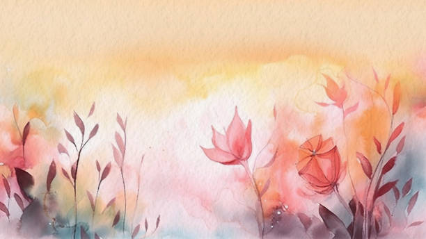 istock Abstract Floral Watercolor Background With Soft Paper Texture 1477460855
