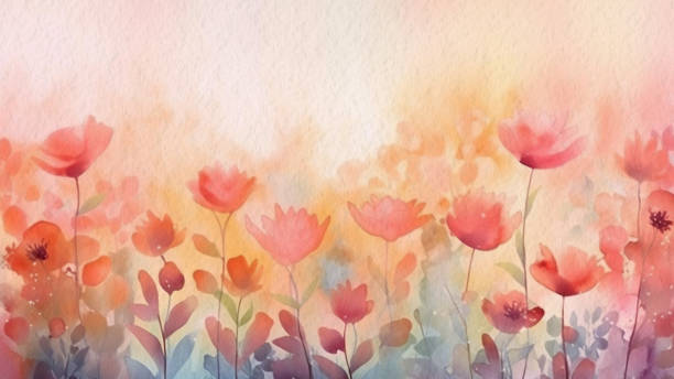 istock Abstract Floral Watercolor Background With Soft Paper Texture 1477460861
