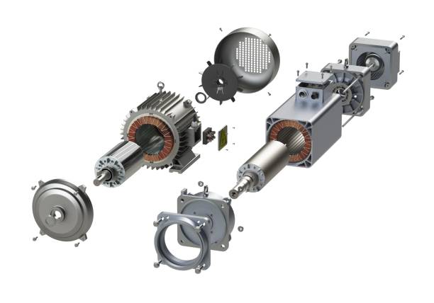 istock Spindle drive and electric motor general presentation  3D illustration 1477461328