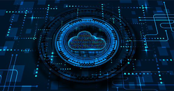 3D cloud background for cloud computing in vector format. transferring a lot of information to the cloud.