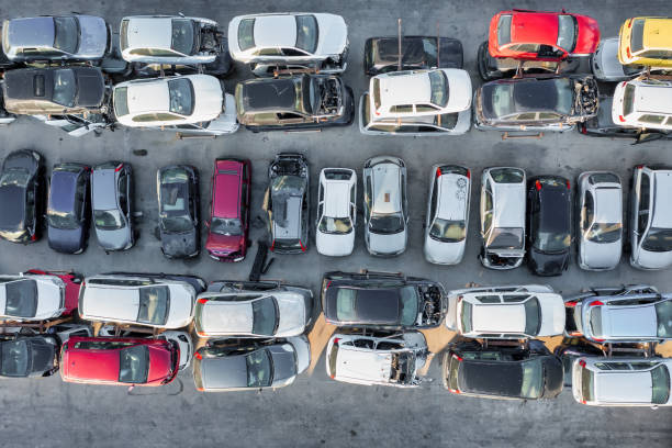istock Abandoned Car Junkyard From Aerial View 1477463020