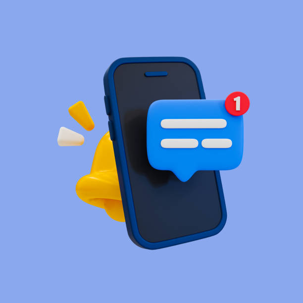 istock 3d minimal Notify of unread messages. social media chat message notification. Smartphone with a bell icon and chat message icon with clipping path. 3d illustration. 1477467262