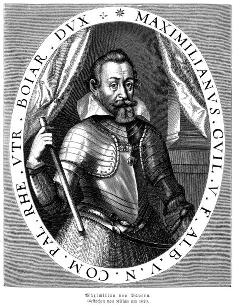 ilustraciones, imágenes clip art, dibujos animados e iconos de stock de maximiliano i (1573-1651) fue duque y más tarde elector de baviera. - humanism