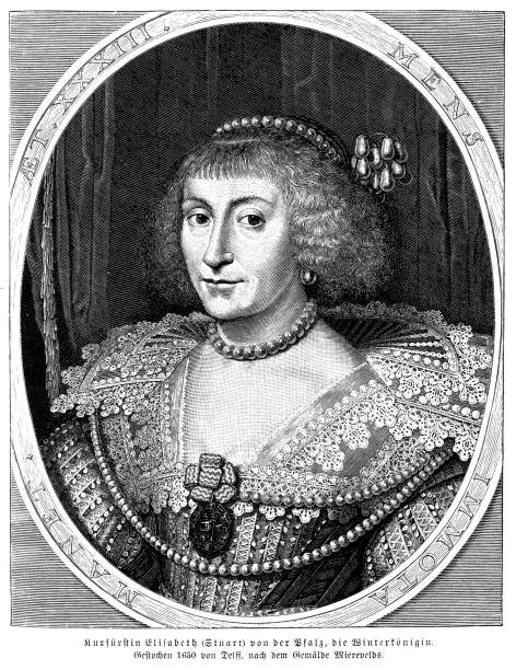 illustrations, cliparts, dessins animés et icônes de élisabeth stuart (1596-1662) était la fille du roi jacques ier d’angleterre et l’épouse de frédéric v, électeur palatin du rhin. - somerset house